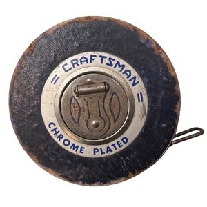Vintage Craftsman | 50 Feet Tape Measure Chrome Plated Manual Wind Made in USA
